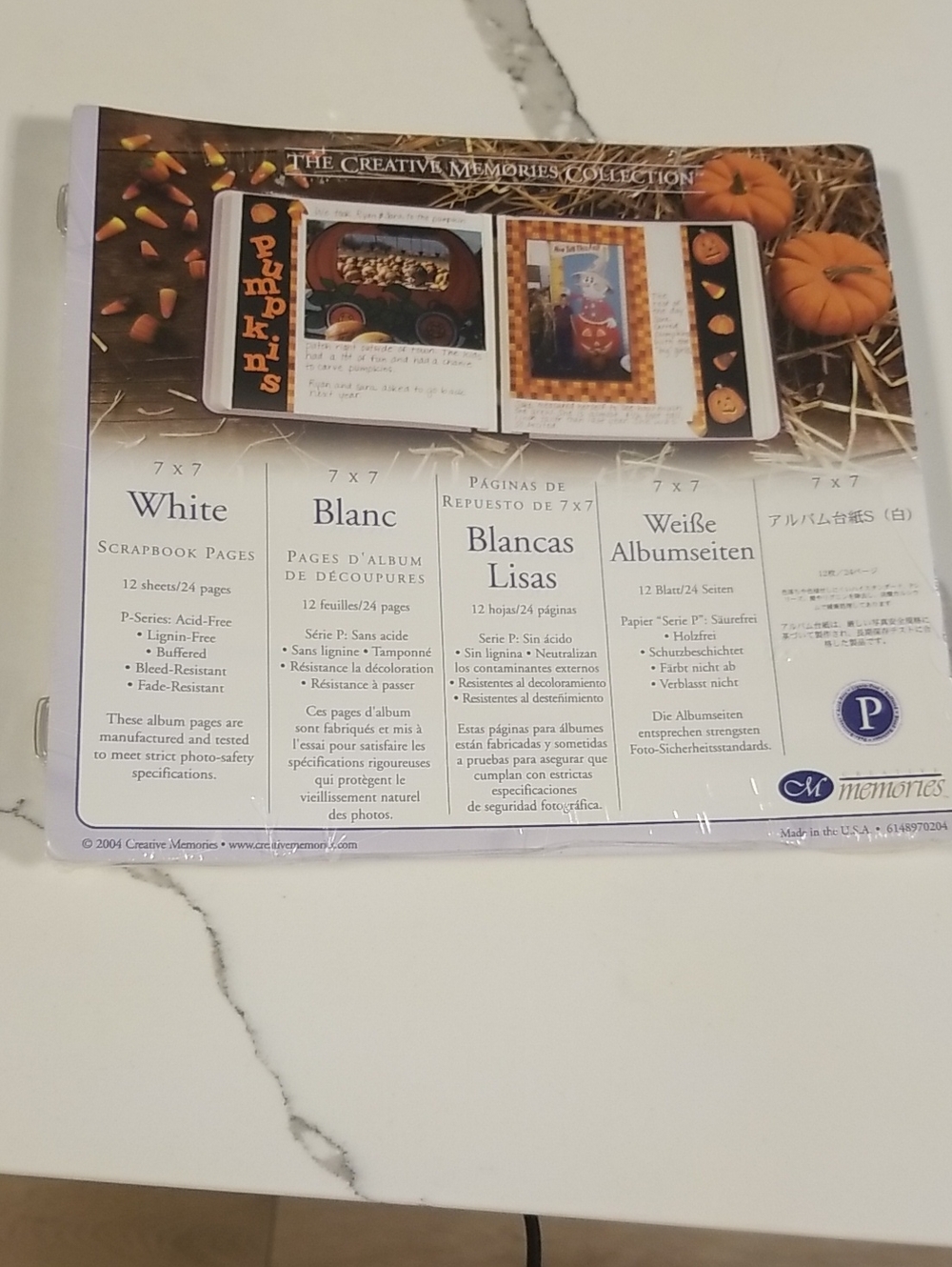 Creative Memories White Scrapbook Pages 7x7 12 Sheets